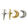 Picture of Eco-friendly Vacuum Plating 304 Stainless Steel Galaxy Charms Multicolor Half Moon Star