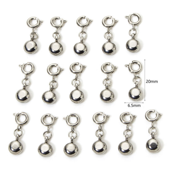 1 個 304ステンレス鋼 誕生石 チャーム 円形 シルバートーン 20mm x 6.5mm、 の画像
