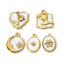 Picture of Eco-friendly PVD Vacuum Plating 304 Stainless Steel Charms 18K Real Gold Plated White Round Rose Flower Enamel