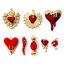 Imagen de 1 Unidad Recubrimiento al Vacío PVD Ecológico 304 Acero Inoxidable Colgantes Corazón 14K Oro Real Chapado Rojo Corazón Exvoto