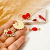 Picture of Eco-friendly PVD Vacuum Plating 304 Stainless Steel Charms 14K Real Gold Plated Red Heart Ex Voto Heart