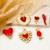 Picture of Eco-friendly PVD Vacuum Plating 304 Stainless Steel Charms 14K Real Gold Plated Red Heart Ex Voto Heart