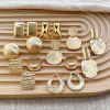 Picture of Eco-friendly Stylish Ins Style 18K Real Gold Plated Brass Texture Ear Post Stud Earrings