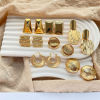 Picture of Eco-friendly Stylish Ins Style 18K Real Gold Plated Brass Texture Ear Post Stud Earrings
