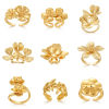 Picture of Eco-friendly Stylish Ins Style 18K Real Gold Plated Brass Open Flower 3D Rings For Women