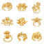 Immagine di 1 Pz Ecologico Elegante Stile Ins 18K Vero Oro Placcato Ottone Aperto Fiore 3D Anello Per Donne