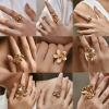 Picture of Eco-friendly Stylish Ins Style 18K Real Gold Plated Brass Open Flower 3D Rings For Women