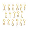 Image de 1 Pièce Breloque avec Fermoir Mousqueton en 304 Acier Inoxydable Revêtement sous Vide PVD Respectueux de l'Environnement Micro Pave Alphabet Majuscule Lettre Initiale Plaqué Or 18K Gravé Mots" A-Z " Avec Fermoir à Ressort 14mm x 10mm