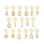 Picture of Eco-friendly PVD Vacuum Plating 304 Stainless Steel Micro Pave Clip On Charms For Vintage Charm Bracelets 18K Gold Plated Capital Alphabet Initial Letter Message " A-Z " With Spring Ring Clasp 14mm x 10mm