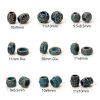 Picture of Zinc Based Alloy Patina Spacer Beads For DIY Jewelry Making Antique Copper Blue Drum Flower