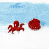 Picture of Zinc Based Alloy Ocean Jewelry Spacer Beads For DIY Jewelry Making Red Enamel