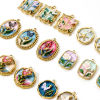 Picture of Eco-friendly PVD Vacuum Plating 304 Stainless Steel Oil Painting Style Charms 18K Real Gold Plated Multicolor Butterfly Animal Flower Enamel