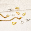Picture of Eco-friendly Brass Lobster Clasp Findings Heart Real Gold Plated 12mm x 8mm