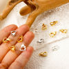 Picture of Eco-friendly Brass Lobster Clasp Findings Heart Real Gold Plated 12mm x 8mm