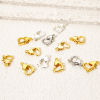 Picture of Eco-friendly Brass Lobster Clasp Findings Heart Real Gold Plated 12mm x 8mm