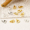 Picture of Eco-friendly Brass Lobster Clasp Findings Heart Real Gold Plated 12mm x 8mm