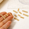 Picture of Eco-friendly Brass Spacer Beads For DIY Bracelet Jewelry Making Findings 14K Real Gold Plated Strip Flower