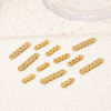 Picture of Eco-friendly Brass Spacer Beads For DIY Bracelet Jewelry Making Findings 14K Real Gold Plated Strip Flower