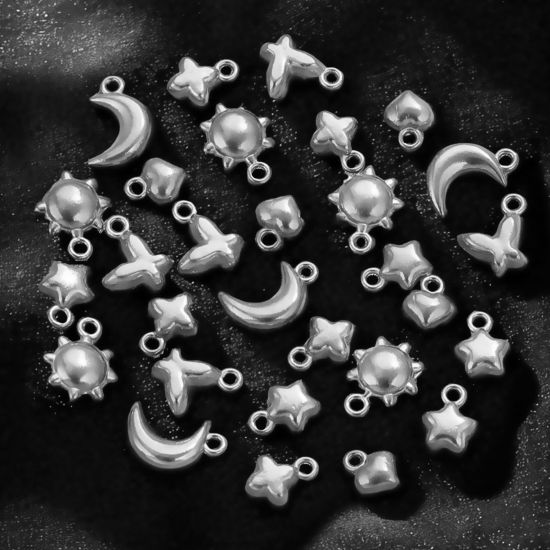 Picture of 304 Stainless Steel Mini Charms Silver Tone 3D