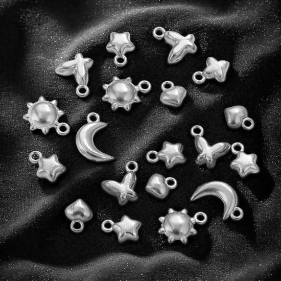 Picture of 304 Stainless Steel Mini Charms Silver Tone 3D