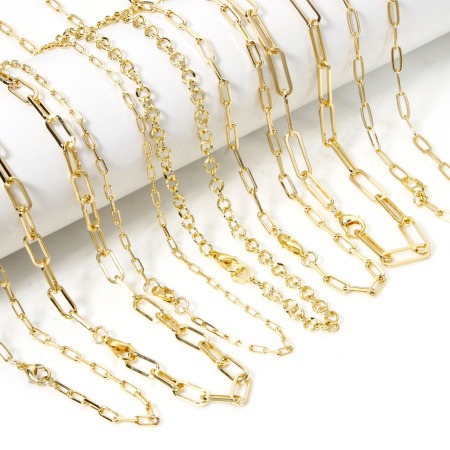 1 Unidad Respetuoso del Medio Ambiente Latón Catena di Fermagli Collares 18K Oro Real Chapado