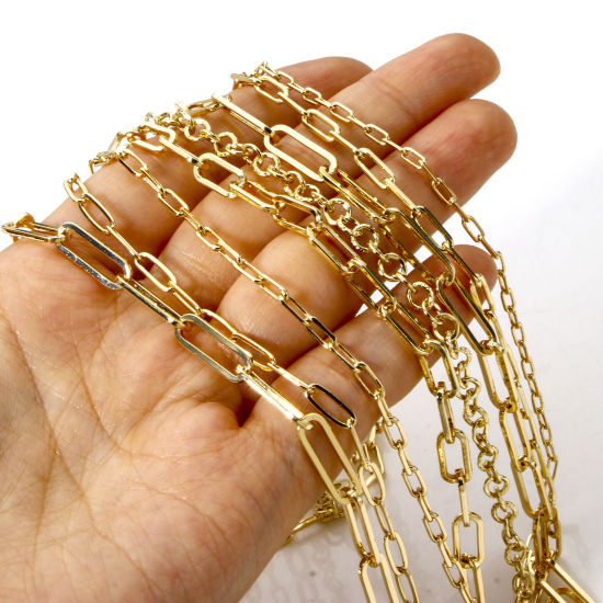 Picture of Eco-friendly Brass Paperclip Link Chain Necklace 18K Real Gold Plated