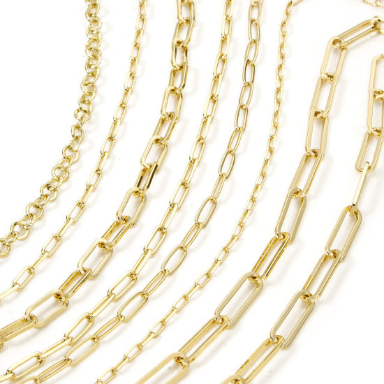 Picture of Eco-friendly Brass Paperclip Link Chain Necklace 18K Real Gold Plated