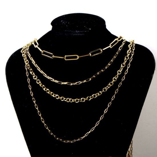 Picture of Eco-friendly Brass Paperclip Link Chain Necklace 18K Real Gold Plated