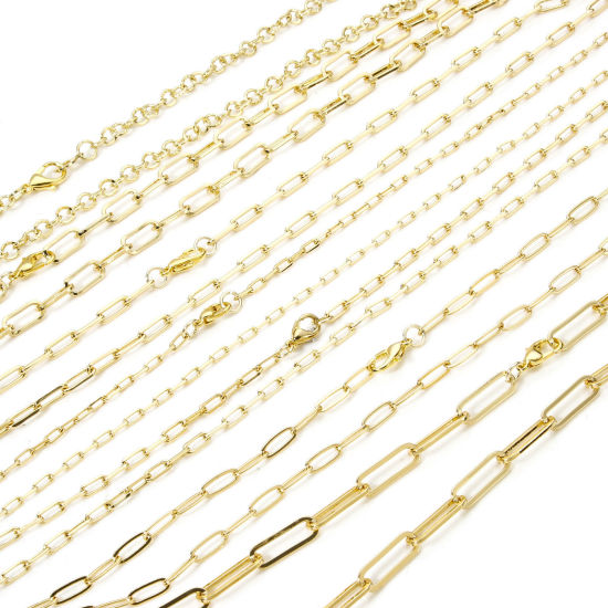 Picture of Eco-friendly Brass Paperclip Link Chain Necklace 18K Real Gold Plated