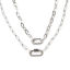 Picture of 304 Stainless Steel Paperclip Link Chain Necklace For DIY Jewelry Making Oval Silver Tone 46.5cm(18 2/8") long