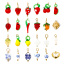 Immagine di 1 Pz Placcatura Sottovuoto Ecologica 304 Acciaio Inossidabile & Lampwork Vetro Collezione Flora Ciondoli Fragola 18K Vero Oro Placcato Multicolore Peperone 3D