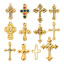 Picture of Eco-friendly PVD Vacuum Plating 304 Stainless Steel Religious Charms 18K Real Gold Plated Cross