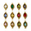 Image de 5 Pcs Connecteurs Pendentifs Breloques en 304 Acier Inoxydable Revêtement sous Vide PVD Respectueux de l'Environnement Géométrique Plaqué Or 18K Marquise à Strass Coloré 13mm x 6mm