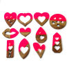 Picture of Resin & Natural Wood Valentine's Day Pendants Fuchsia