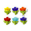 Picture of Lampwork Glass Flora Collection Beads For DIY Jewelry Making Flower Multicolor 3D About 22mm x 18mm, Hole: Approx 1.4mm