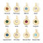 Picture of Brass Birthstone Charms 18K Gold Plated Round Multicolour Cubic Zirconia 8.5mm x 5.5mm