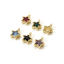 Immagine di 2 Pz Ottone Galassia Ciondoli Placcato Oro 18K Stella a Cinque Punte Multicolore Cubic Zirconiae 8mm x 6mm