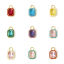 Picture of Eco-friendly Brass Charms 18K Real Gold Plated Octagon Enamel Multicolor Rhinestone 15.5mm x 9mm