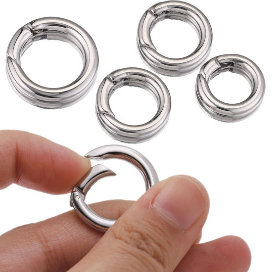 Picture of 304 Stainless Steel Bolt Spring Ring Clasps Multicolor Polished