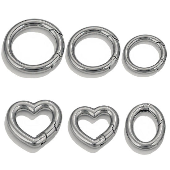 Picture of 304 Stainless Steel Bolt Spring Ring Clasps Multicolor Polished