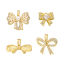 Imagen de 1 Unidad Latón Ropa Colgantes Multicolor Bowknot Micro Pave Claro Circón Artificial 12mm x 10.5mm
