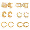 Imagen de 1 Par Respetuoso del Medio Ambiente Elegante Sencillo 18K Oro Real Chapado Latón Forma de C Textura Pendientes de Clip de Oreja Para Mujeres