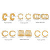 Imagen de 1 Par Respetuoso del Medio Ambiente Elegante Sencillo 18K Oro Real Chapado Latón Forma de C Textura Pendientes de Clip de Oreja Para Mujeres