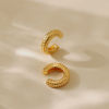 Imagen de 1 Par Respetuoso del Medio Ambiente Elegante Sencillo 18K Oro Real Chapado Latón Forma de C Textura Pendientes de Clip de Oreja Para Mujeres