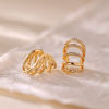 Imagen de 1 Par Respetuoso del Medio Ambiente Elegante Sencillo 18K Oro Real Chapado Latón Forma de C Textura Pendientes de Clip de Oreja Para Mujeres