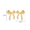 Imagen de 1 Par Elegante Sencillo Multicolor Latón Bowknot 3D Pendientes de Poste de Oreja Para Mujeres 26mm x 22mm