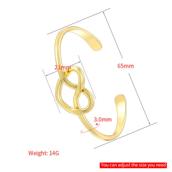 Bild von Elegant Einfach 18K Vergoldet Messing Knoten Offen Manschette Armreife Armband Für Frauen