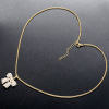 Picture of Eco-friendly Retro Stylish Multicolor Brass Box Chain Bowknot Imitation Pearl Pendant Charm Necklace For Women 45cm(17.7") long