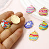Picture of Zinc Based Alloy Easter Day Charms Gold Plated Multicolor Egg Enamel 23mm x 17mm