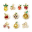 Picture of Brass Charms 18K Real Gold Plated Fruit Multicolor Rhinestone